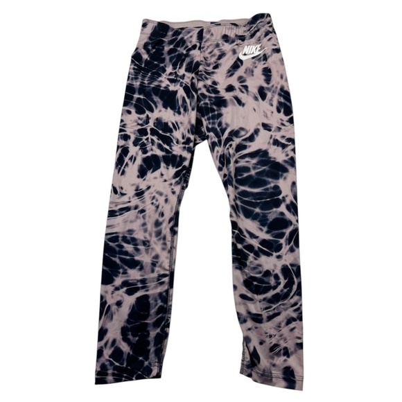 Nike Pants - Nike Tie Dye Cropped Leggings Pink Navy High Small